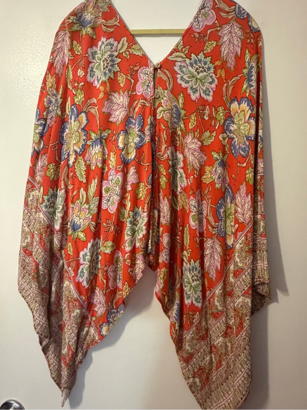 easel Multicolor Floral Orange & Pink Blouse